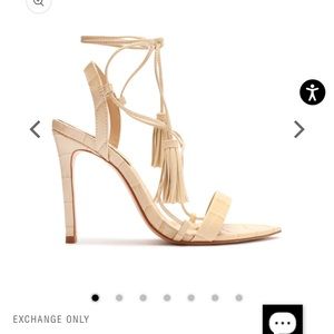 SCHUTZ Melissa Crocodile-Embossed Leather Sandal 8.5